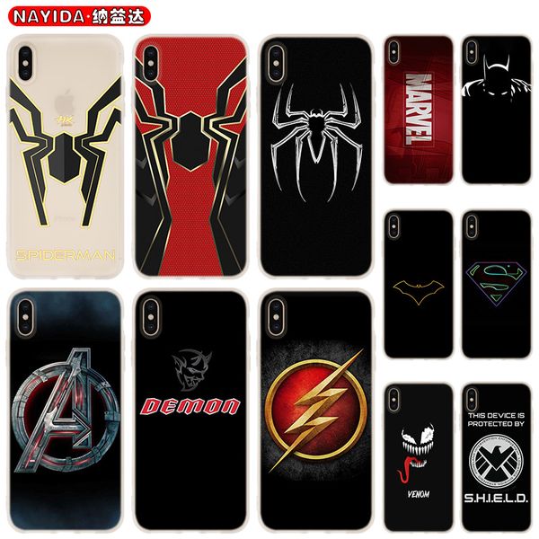 

soft phone case for iphone 11 pro x xr xs max 8 7 6 6s 6plus 5s s10 s11 note 10 plus huawei p30 xiaomi cover luxury marvel comics logo