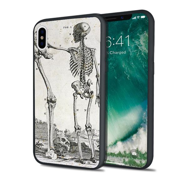 

fundas skull body phone case for iphone 11 pro xs max xr 8 7 6s plus 5s se 5 case black soft silicone cover.