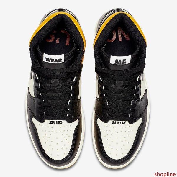 

not for resale factory version 1 black varsity maize basketball shoes mens trainers new genuine tumble leather sneakers with