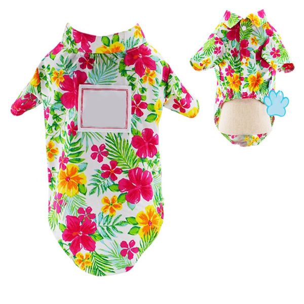 

summer dog cat рубашки пляж vest смазливая печати гавайи пляж pet одежда цветочные футболка для малого большая собака чихуахуа frech fulldog