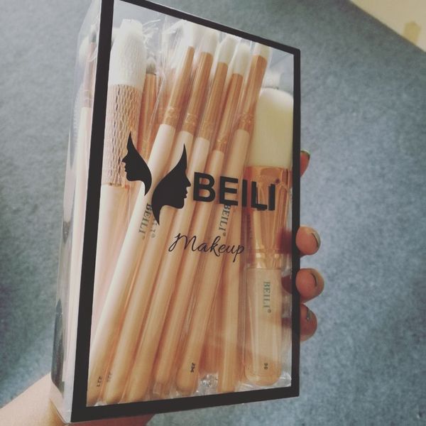 

makeup brush set 25 pieces natural goat hair synthetic wool fiber foundation concealer blusher eye shadow