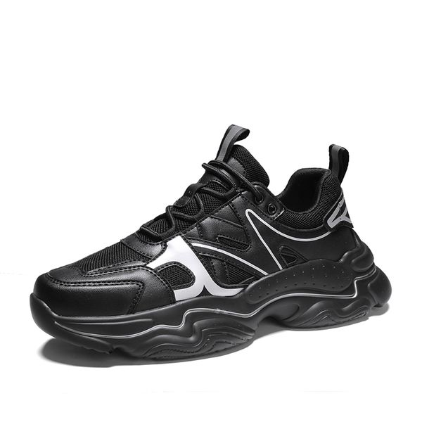 

white male style sneaker canvas lightweight 2020 men size sneakers lace mens sapato mesh loafers breathable slip, Black