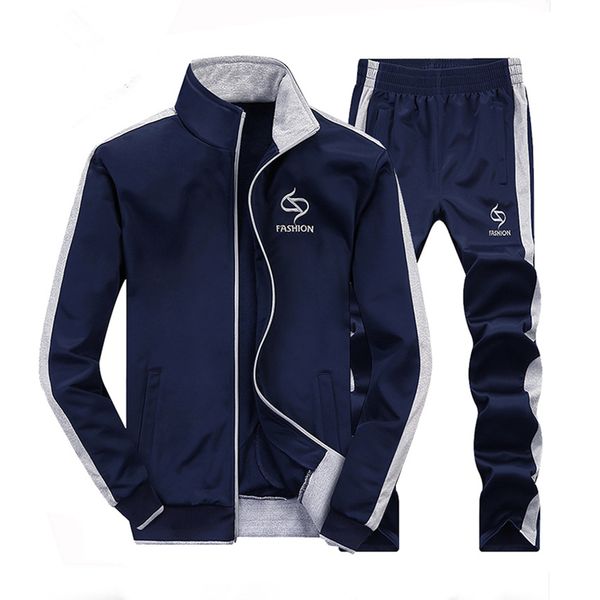 

men track suit brand tracksuit men sweatshirts hoodie pants 2016 hoodies new coats jacket sweat pants 2pcs set 4xl hip hop, Black