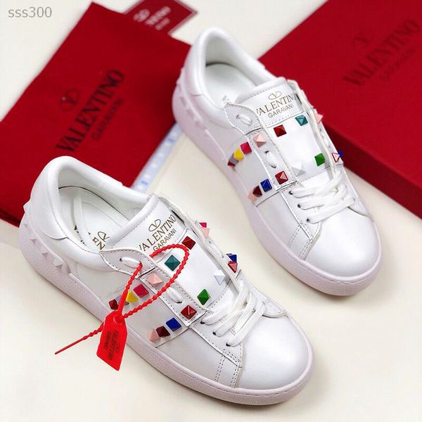 

high end skate shoes studded spikes bottom flats daily casual skateboarding sneakers for women luxurys whiter size us 5-10, Black