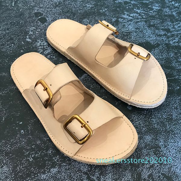 

fashion genuine leather casual shoes men's hiking beach slippers mens flip flops handmade leather s10, Black