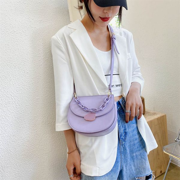 

2020 new shoulder bag women's casual fashion korean version of the solid color chain piggy bag ladies crossbody