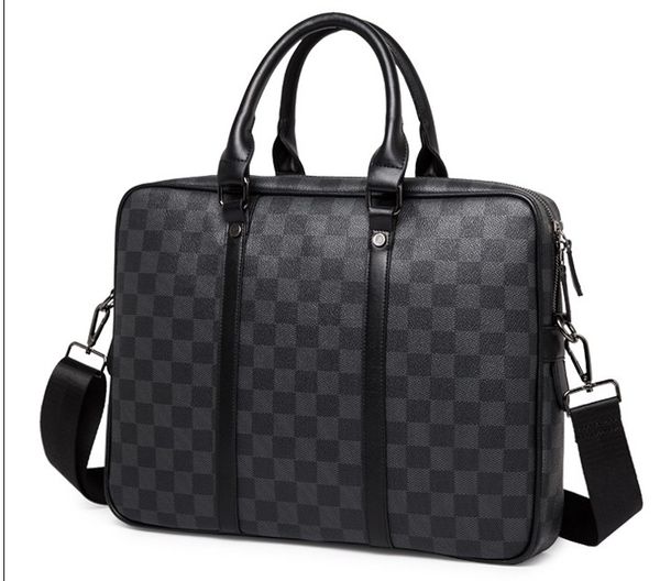 

new designer shoulder briefcase black leather designer handbag business men lapmessenger bag