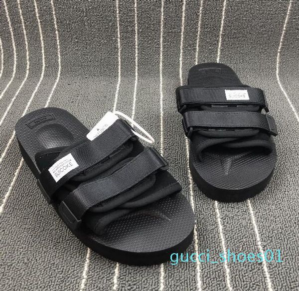 

новая классика моды сгусток suicoke вкпмд мужские тапочки лета конструктора hook loop белый черный сандалии вьетнамки потертостей размер 40, Black