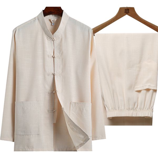 

male china gonfu casual shirts fashion summer long sleeve slim loose shirts send the pants mens cotton linen shirt, White;black