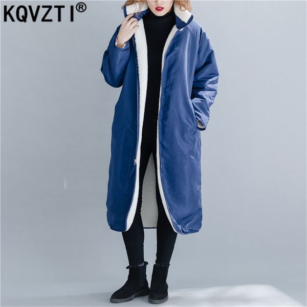 

fashion women plus-size new autumn and winter thickening front and back to wear long jacket casual style lady jack lady coat, Black