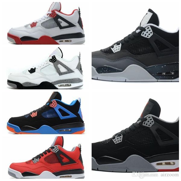

j004ma 2019 4 men outdoor shoes 4s pure money bred fire red white cement royalty thunder sneakers sports shoes