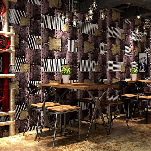 

10mx53cm american retro industrial type loft wallpaper shop decoration internet cafe restaurant clothing store cafe wallpaper
