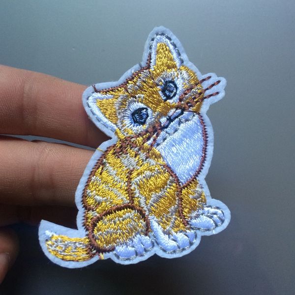 10 pcs Patch de gato bonito para roupas de ferro em bordado costurar applique peste bonitinho rata emblema de tecido vestuário diy acessórios de vestuário