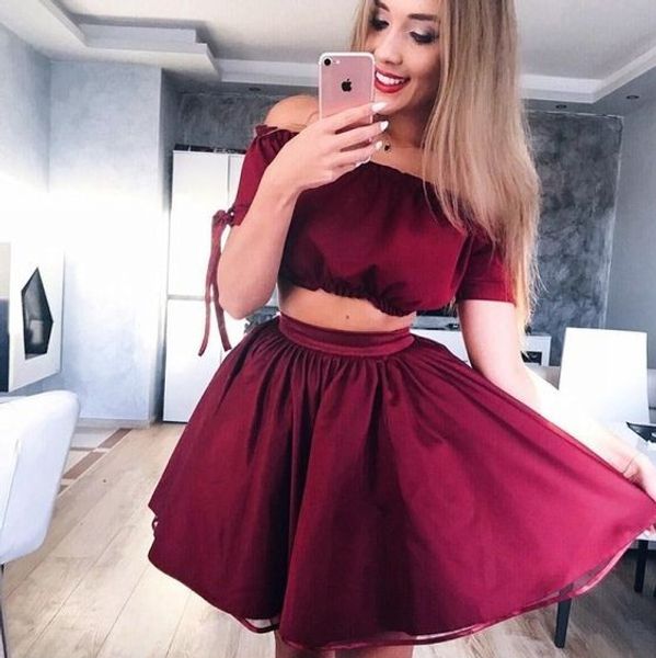 pantalones Negrita Al borde Vestidos De Dos Piezas En Color Vino Tinto Prom Dresses Short, Homecoming  Dresses Short, Prom Dress Stores | sptc.edu.bd