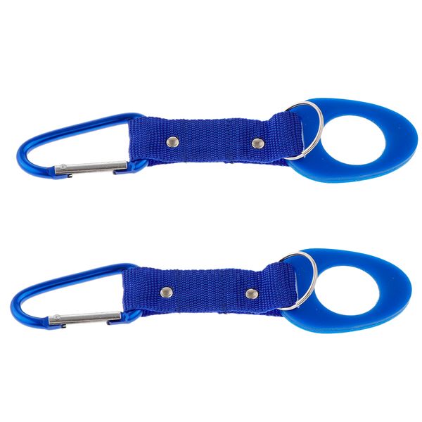 

pack 2 portable carabiner water bottle drink buckle hook holder clip key chain ring for camping hiking traveling