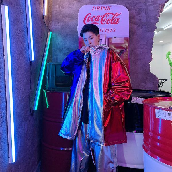 

ультрамодные мужской строчка ярких цветов красивого хип-хоп куртка мужчины пальто сыпучие вскользь партия производительность в долгосрочном, Black;brown