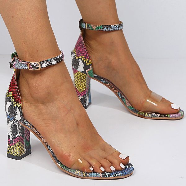 

women sandals fashion transparent heels sandals for summer shoes woman peep toe high heels women block heel chaussures femme, Black