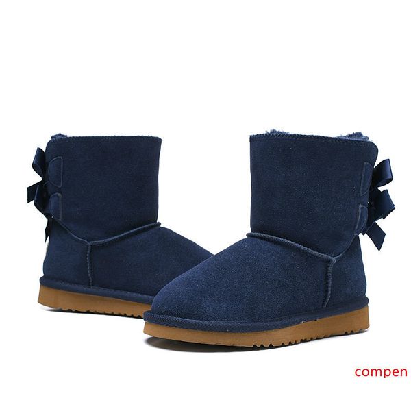

fashion australian wgg classic kids boots designer snow boots for children girl boy ankle bailey bowknot winter booties fur boot 26-35