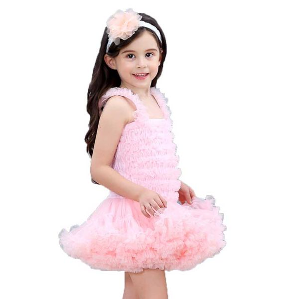 

girls tutu dress baby fashion fluffy party dresses girl ball gown ruffled bubble one-piece dress ballet dance princess clothing, Red;yellow