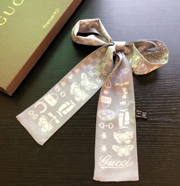 

2020 new the latest double - layer headband - ribbon. bow tie. ribbon various multi - purpose, Blue;gray