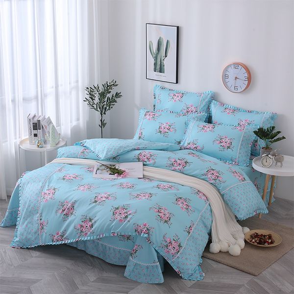 100 Cotton Soft Bedding Set Queen King Size Chinoiserie Blooming