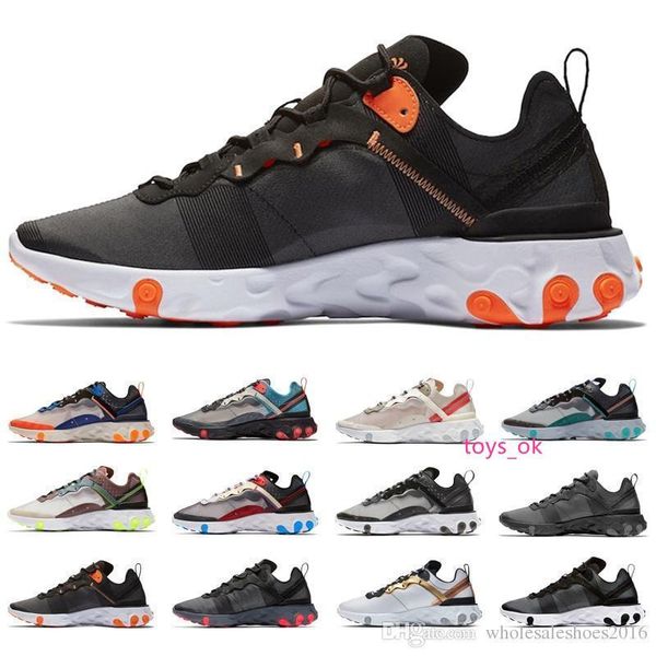 

react 2019 element 87 undercover x upcoming 55 sports sneakers desert sand black white men women trainers designer running shoes size 36-45