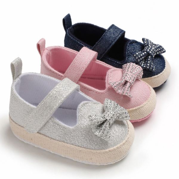 

newborn baby girl shoes bow sneakers toddler cotton bow shoes infant little girls princess sequin stars leather 0-18m #05