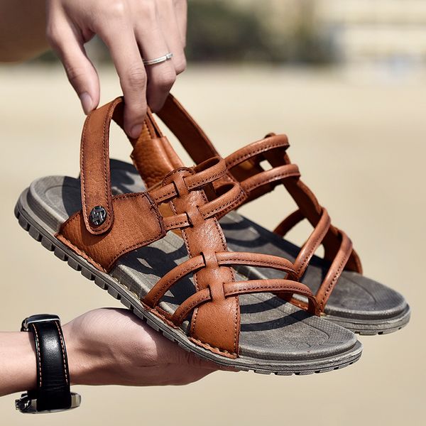 

vogue fashion men casual shoes mens sandals summer brand outdoor light slippers beach shoes summer isherman sandals, Black