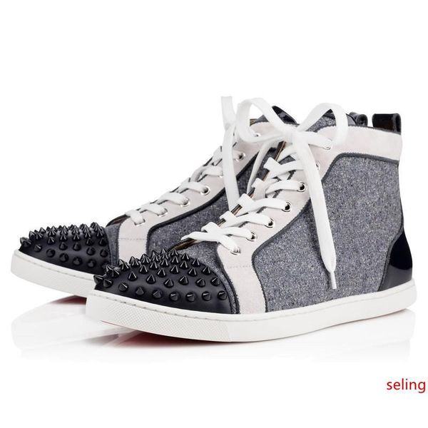 

fashionable party shoe nail red sole recreational shoe flat male high waist fastens fashionable wedding gift birthday