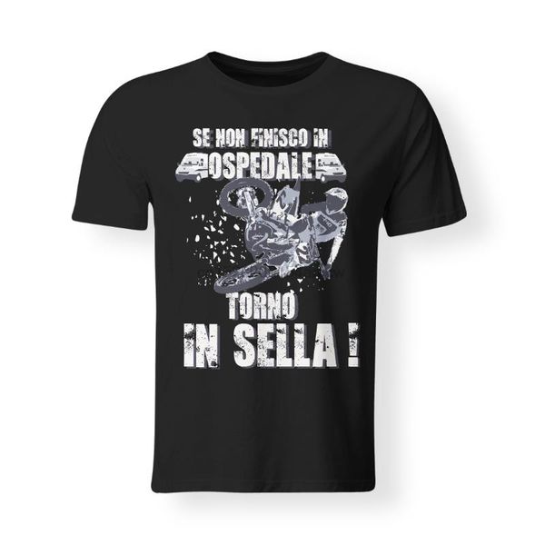 

mens t-shirt motocross-if i in back in saddle, White;black