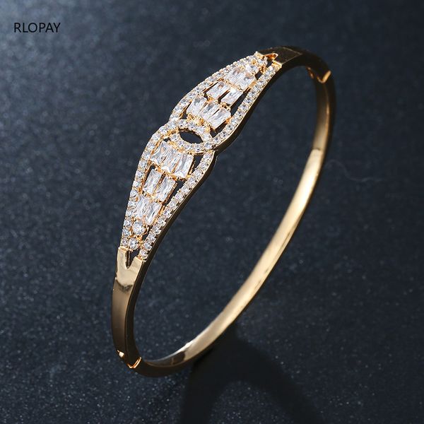 

copper invisible setting zircon bangles new design bracelets bangles with rings open ladies hand women jewelry, Black