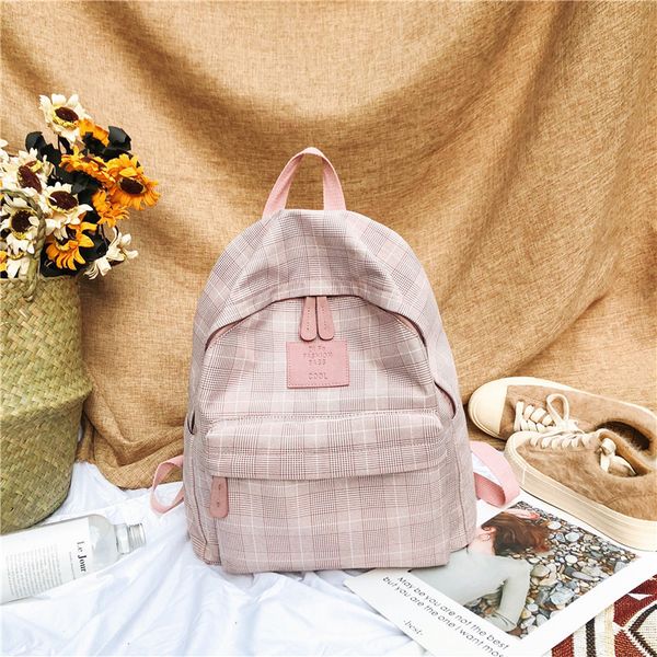 

fashion stripe plaid school backpack for teenage girl school bags teen youth bag pack women back pack leisure college wind 2019