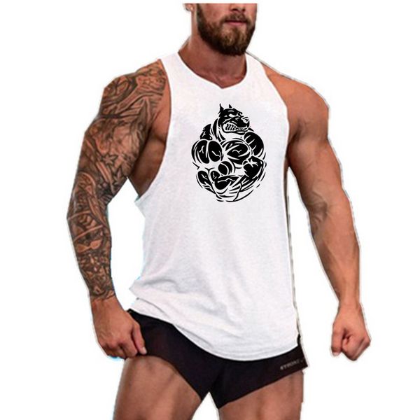 

new gyms stringer sports bodybuilding vest men's fitness sleeveless shirt cotton muscle vest shirt, Black;blue
