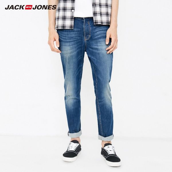 

autumn men's fashion trendy white slim stretch comfortable jeans 218332511, Blue