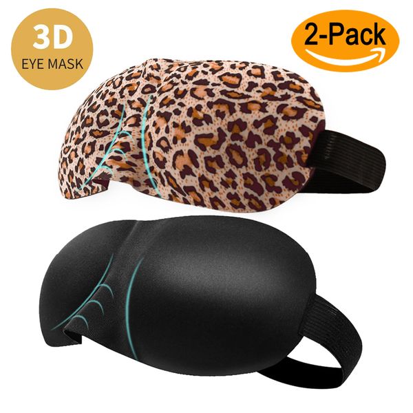 

rantion 2pcs 3d sleep mask natural спящий soft eyeshade sleep mask регулируемое путешествия relax спящий blindfold для женщин мужчины