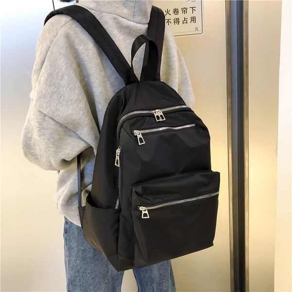 

schoolbag ladies korean student fashion retro backpack casual backpack solid color large capacity