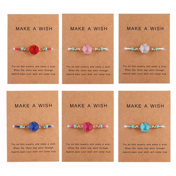 

8color bohemia braided rope round resin beaded charm pendant bracelets lover multicolor wax line adjustable hand chain women jewelry gifts, Black