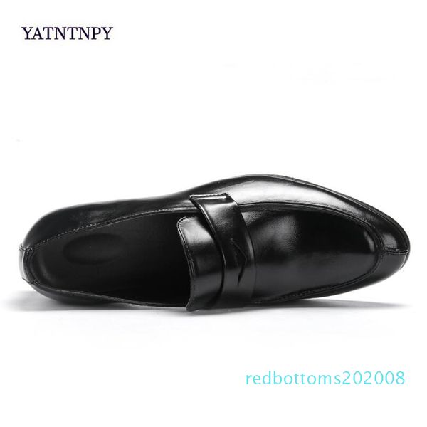 

plus size moccasins men leather social brand dress luxury fashion driving designer mens shoes casual r08, Black