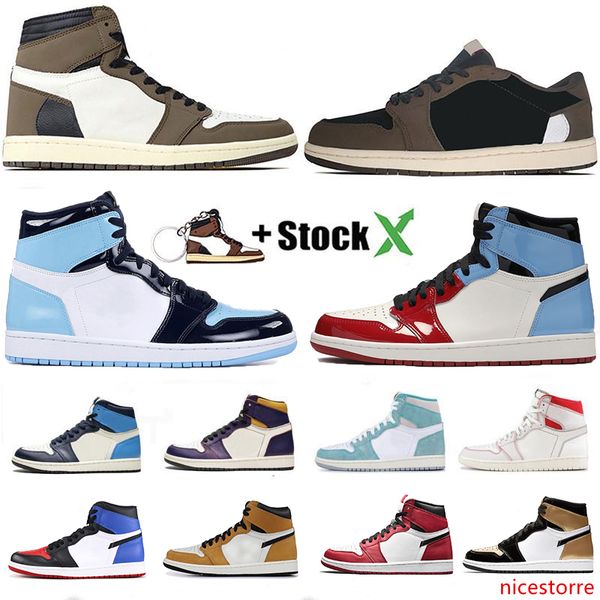 

1 high low og sp low fearless obsidian multi mens basketball shoes spiderman unc banned bred toe men sport sneakers trainer size 7-12