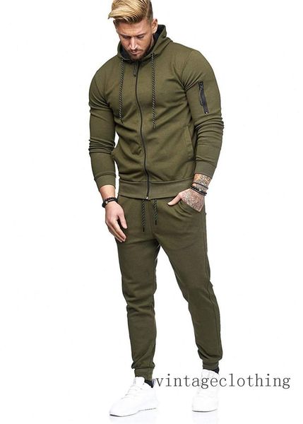 

men tracksuit set with zipper hoodies jacket long sleeve outwear black gray two pcs set tracksuits -3xl
