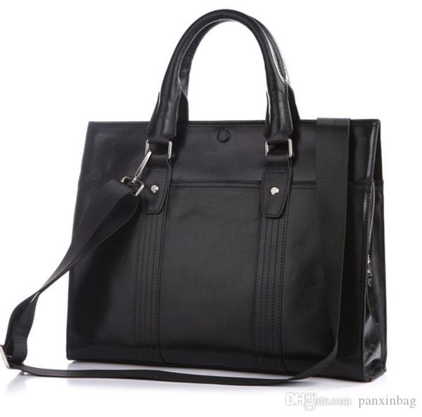 

head leather handbag single shoulder inclined business briefcase