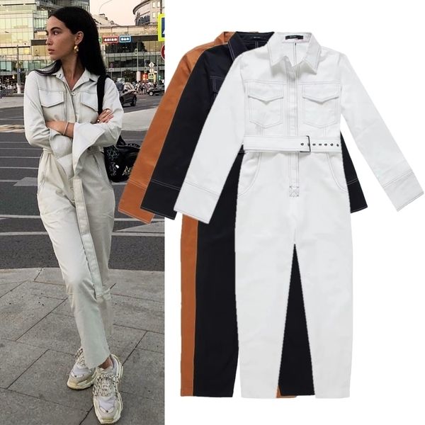 

jumpsuits for women rompers for women sashes streetwear rompers women jumpsuit combinaison femme regular autumn white casual cargo, Black;white