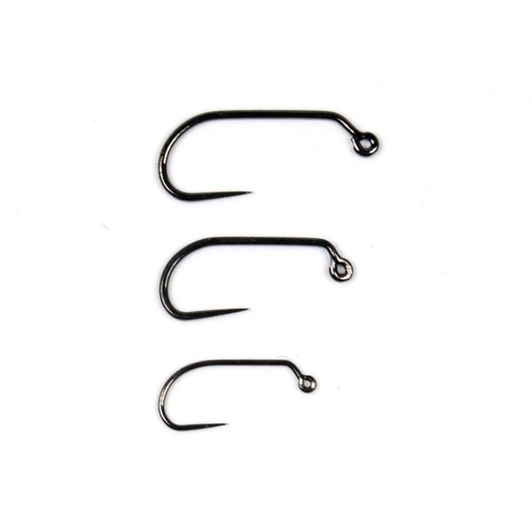 

bimoo 25pcs/lot barbless tying jig hook fishing hooks 60 degree forged sharp tip black nickle finish 12 14 16