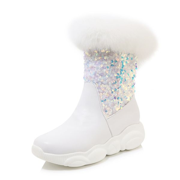 

med heel boots booties ladies brand women's shoes australia winter footwear bling bling lace up round toe boots-women fashion, Black