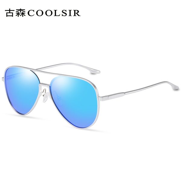 

new men's full frame polarized sunglasses driving driving mirror aluminum magnesium frame sunglasses 6533c, White;black