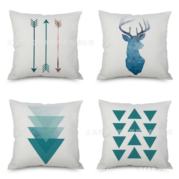 

geometry flax pillow concise embrace pillow northern europe wind cushion back cushion automobile sofa imitate mabaozhen factory