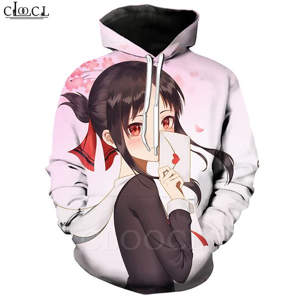 

мода кагуя sama love is war 3d печати толстовка мужчины женщины с длинным рукавом anime girl shinomiya кагуя пары с капюшоном пуловер пальто, Black