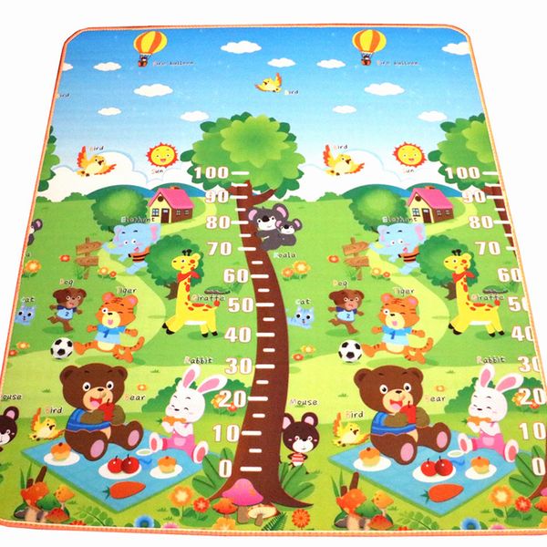 

10 mm Thickness Double sides Cartoon Animal EVA Foam soft floor Carpet Rug Baby Crawling Mats 180*150CM Factory Price WHolesale