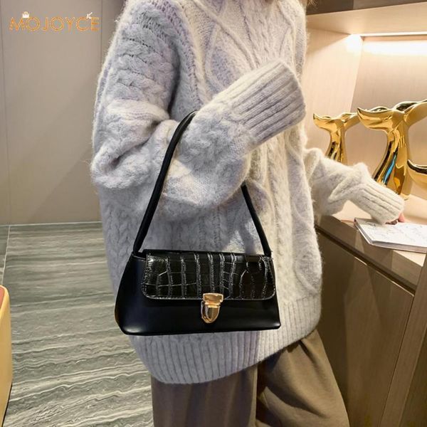 

vintage leather women handbag solid color simple shoulder shopping tote bag