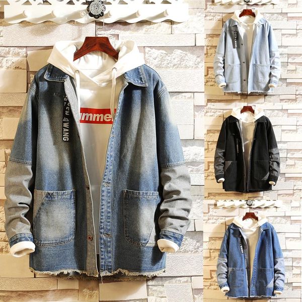 

abrigo hombre chaqueta hombre men casual winter patchwork long sleeve turn-down collar outwear coat jacket casaco veste homme, Black;brown